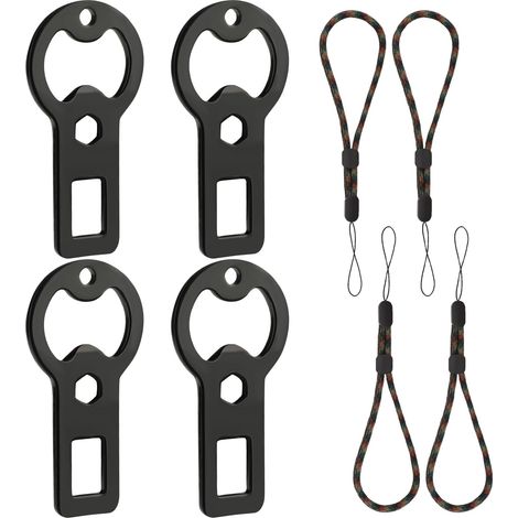 Tragbarer Flaschenöffner-Schlüsselanhänger aus Metall  Set mit 4 flachen Flaschenöffnern und Trageschlaufe, ideal für Outdoor-Fans, Hundebesitzer und Freunde  Perfekt für Küche, Bar und Partys