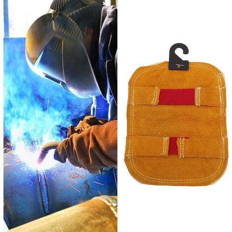 Protection thermique pour la main, coussinet résistant aux hautes températures, dos en cuir refendu aluminisé, gants de soudage, protection thermique pour soudage (1/5)