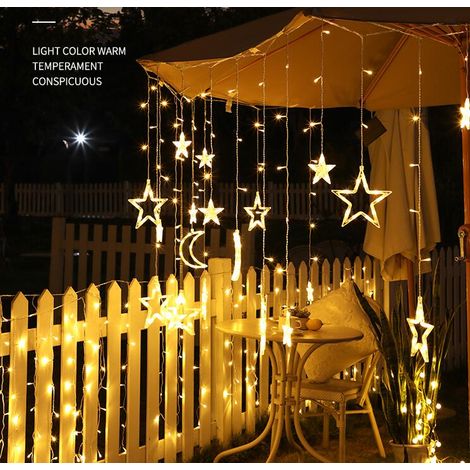AIDUCHO Guirlande Lumineuse Solaire En Forme D'étoile Pour Extérieur, Jardin, Terrasse, Maison, Décoration De Noël - (Lumière Chaude) (1/5)
