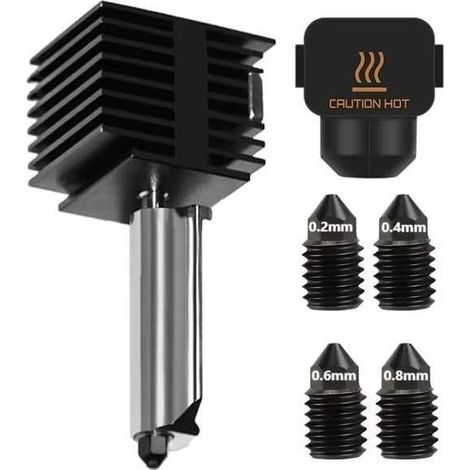 Bambu Lab A1/A1 Mini Kit Detachable Hotend Quick Mount, 0.2/0.4/0.6/0.8 High Flow Nozzle made of hardened steel 3D printer spare parts (0.2 + 0.4 + 0.6 + 0.8 mm) (1/5)