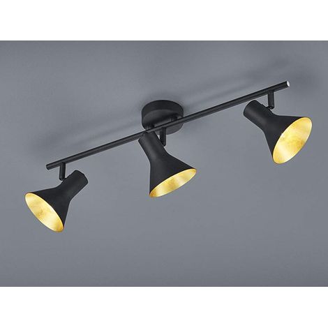 LED Deckenstrahler Metall Schwarz Gold 3-flammig, Breite 58cm (1/4)