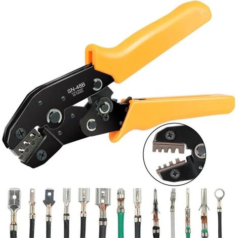 Pince à sertir SN-48B pour cosses isolées de 0,5 à 2,5 mm², pince à sertir multifonctionnelle pour différents types de cosses à sertir (1/5)