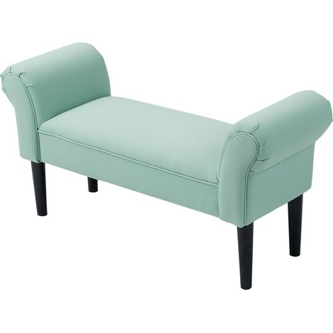 Banc Entrée Bout de Lit Rembourré pour Chambre à Coucher, Tissu à Voile, vert, 102 x 36 x 51 cm (1/5)