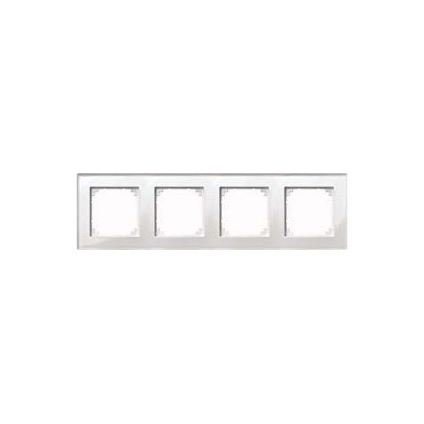 MERTEN 489419 M-PLAN CADRE EN VERRE VÉRITABLE, 4 PIÈCES, BRILLANT BLANC