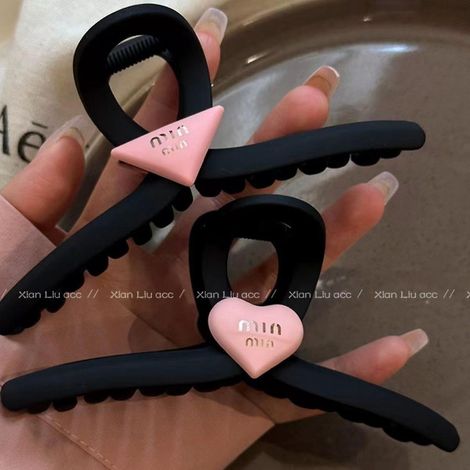 lot De 2 Grandes Pinces Cheveux Antidrapantes En Plastique Mignon Pour Cheveux Fins Et Pais Accessoires En Acrylique Pour Femmes (noir) (1/5)