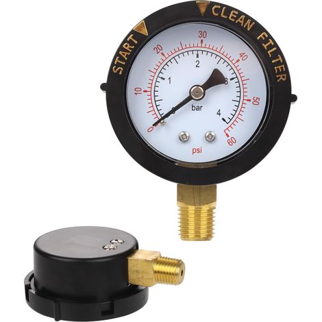 0-60PSI Manomètre de Filtre Piscine, Manomètre en Boîte Remplacement Numérique Démarrage et Nettoyage Manomètre de Filtre pour Mesurer Pompes de Natation Piscine Spa Aquarium (1/5)