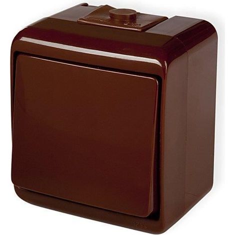 Interrupteur unipolaire junior marron IP54 4WHE-1