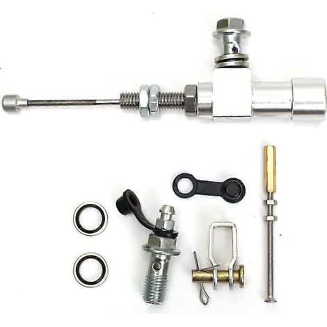 Tige de maître-cylindre d'embrayage hydraulique pour moto, piston de 12,7 mm, pompe de frein, M10x1,25 mm, aluminium usiné CNC, pour motos de motocross et de route - argent