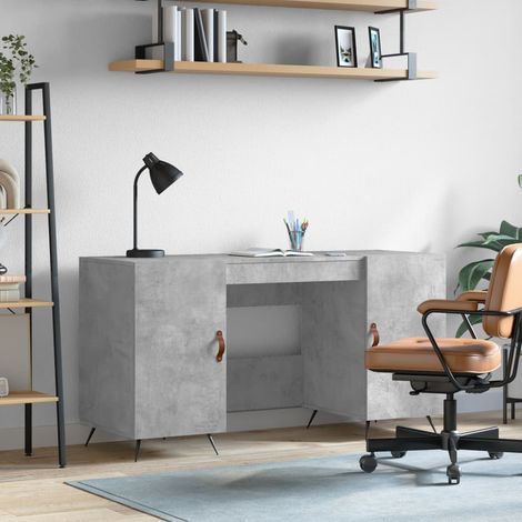 Desk Concrete Grey 140x50x75 cm Engineered Wood vidaXL (1/5)