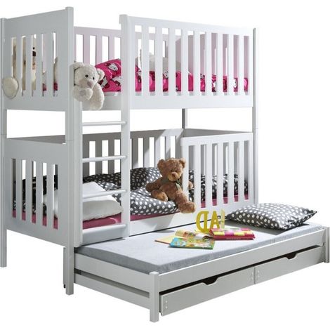 Litera Vista 106 , De dos pisos, De dos pisos with a pull-out extra cama, 80x180, 80x170, Madera, Somieres, 86x188x179cm