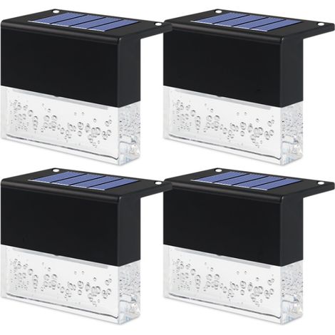 Lampes solaires noires d'extérieur colorées pour clôture et mur (4 pièces)-AquaForge (1/5)