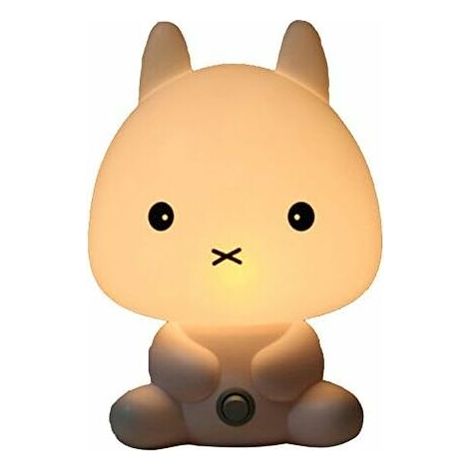 Bedside lamp, for children, LED, table decoration, EU-standardized, plastic, white, rabbit (1/4)