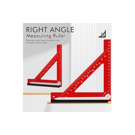 Équerre universelle en aluminium 90° – Règle d’angle multiple pour menuisier – Mesure d’angle droit, de niveau et de pente (1/5)