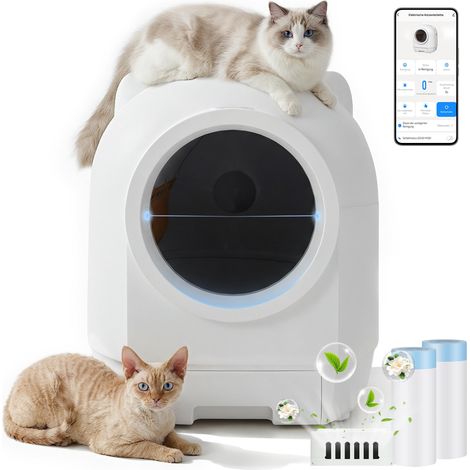 Litière pour chat autonettoyante automatique avec technologie de sécurité