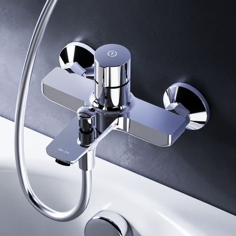 AM.PM Badewannenarmatur TouchReel Wannenarmatur Wasserhahn Bad Wannenbatterie Einhebelmischer Bad Einhebel Mischbatterie Badarmatur, Chrom (1/5)