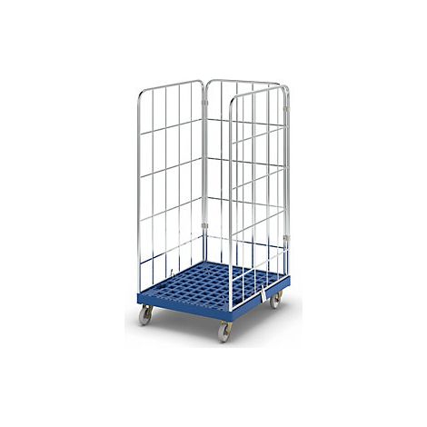 Contenedor rodante con tablero rodante de plástico  por 3 lados