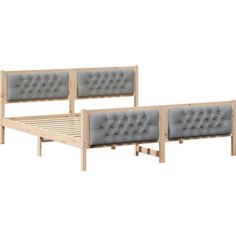 Maison Exclusive - Bettrahmen Hellgrau 180 x 200 cm Massives Kief