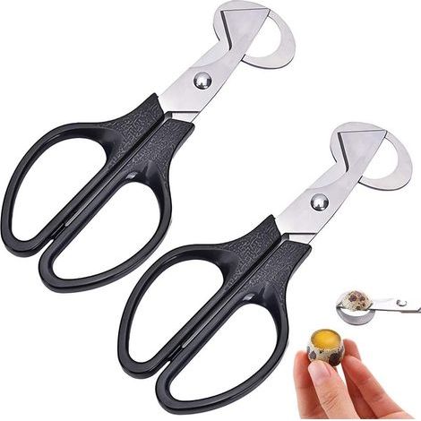 Set of 2 quail egg scissors, stainless steel scissors, quail eggs (1/5)