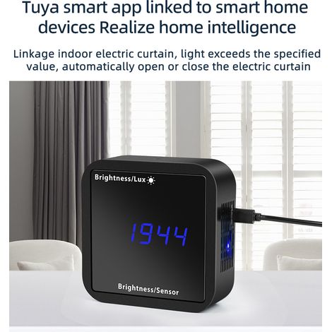 Tuya ZigBee Smart Lichtdetektor, Temperatur- und Feuchtigkeitssensor mit LED-Anzeige, App-Unterstützung, Home Link-Steuerung, Alexa-kompatibel. (1/5)