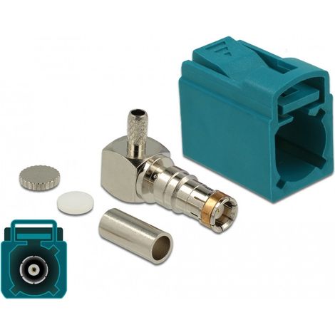DeLOCK Delock 89723 - FAKRA Z - Mâle - 90° - Or - Bleu - Acier inoxydable - Laiton - Cuivre - Nickel - Plastique
