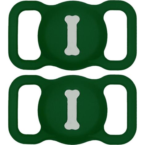 2 pcs étui en silicone protecteur portable anti-perte compatible AirTag et collier pour chien (1/5)