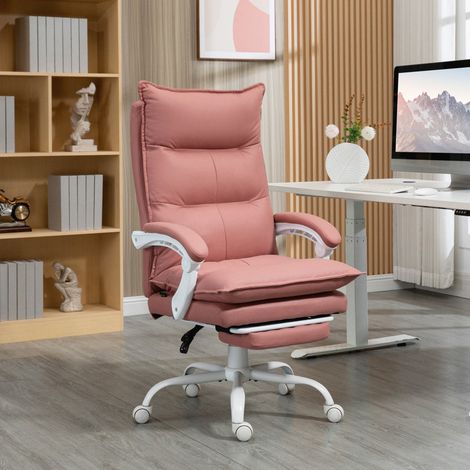 Massage- und Heiz-Bürostuhl, höhenverstellbar, mit verstellbarer Rückenlehne, 66 x 74 x 121,5 cm, rosa (1/5)