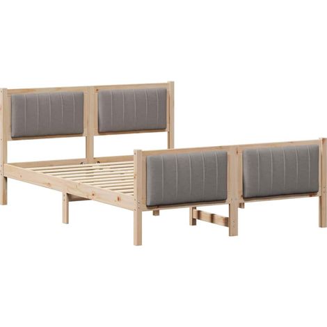 Maison Exclusive - Struttura del Letto con testiera Marrone e taupe 140 x 190 cm (1/5)