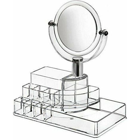 TrAdE Shop Traesio - Organizer Espositore Trucchi Smalti Make Up Cosmetici Organizzatore Con Specchio -