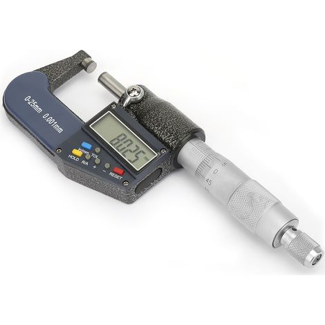Messwerkzeugsatz: Elektronisches Digitalmikrometer 0–25 mm, Dickenmessgerät 0,001 mm und Schraubenschlüssel (1/5)