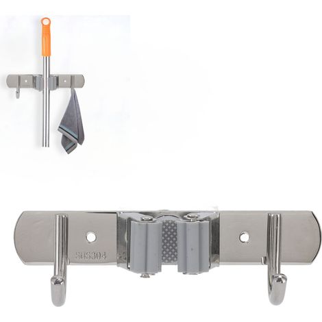 Crochets de cuisine et de salle de bain compatibles sans perçage ni installation de trous, pinces à balai pour salle de bain et balcon, crochets pour torchons. (1/5)