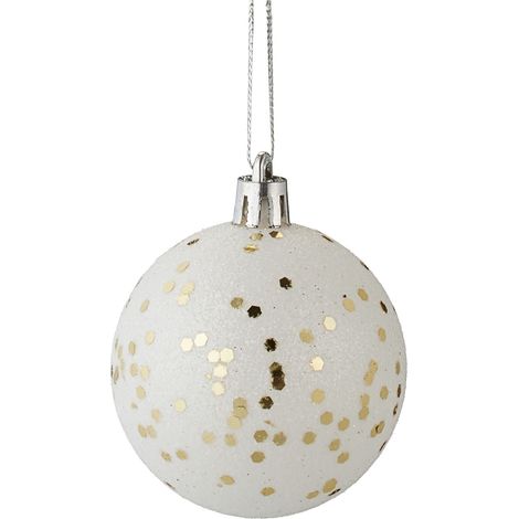 Set di 30 palline di Natale decorative per albero 6 x 7 cm eleganti finiture opache scandinave in plastica beige 130015877
