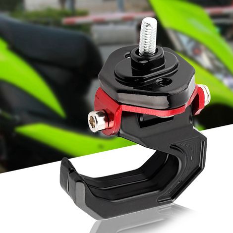Support Moto Universel Sacoches Bagagerie Crochet Porte-Bagages Aluminium Noir/Rouge (1/5)