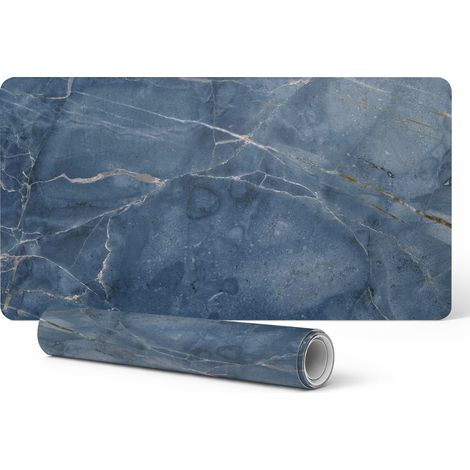 Alfombrilla protectora para escritorio, teclado y rat贸n con dise帽o de vetas de m谩rmol, 100x50 cm.