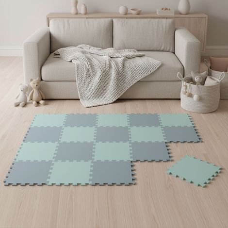 18 Teile Spielmatte Baby Puzzlematte 30x30 Krabbelmatte Bodenmatte Kinderzimmer