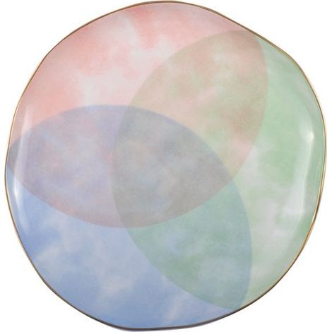 Assiette à Dessert Ronde en Porcelaine Multicolore pour Table 21,2 x 20,7 cm - PANGIVO (1/4)