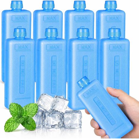 Lot de 8 blocs de glace réutilisables pour climatiseur pour boîte à déjeuner, ventilateur, glacières, 11,5 x 4 x 3 cm, bleu (1/5)
