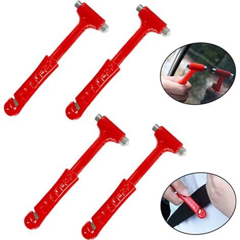 4 Marteaux de sécurité de voiture, coupe-ceinture de sécurité, brise-vitre, outil de sauvetage de voiture, Mini marteau d'urgence pour sauver des vies