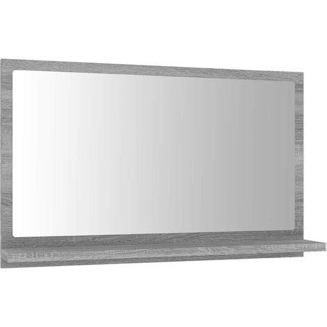 Maison Exclusive - Badspiegel Grau Sonoma 60x10,5x37 cm Holzwerks (1/5)