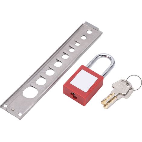serrure de porte-Serrure de sécurité industrielle à plusieurs trous en acier inoxydable anti-corrosion pour connecteur gaz 7-20mm avec cadenas et 2 clés (1/4)