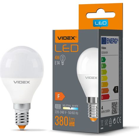Ampoule LED globe G45 blanc 4W E14 4000K 380lm Videx (1/3)