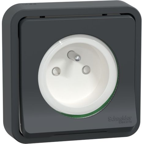 Schneider Electric – Prise de courant complète 2P+T – MUR35036 – IP55 IK08 – Connexion auto – 16A 250VCA – Pour espaces confinés