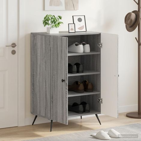 vidaXL Cabinet à chaussures BREDA 59,5 x 39,5 x 90 cm Sonoma gris (1/5)