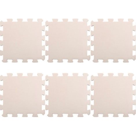 Lot de 6 tapis de sol unis en mousse, type puzzle, pour jouer au sol. (1/5)