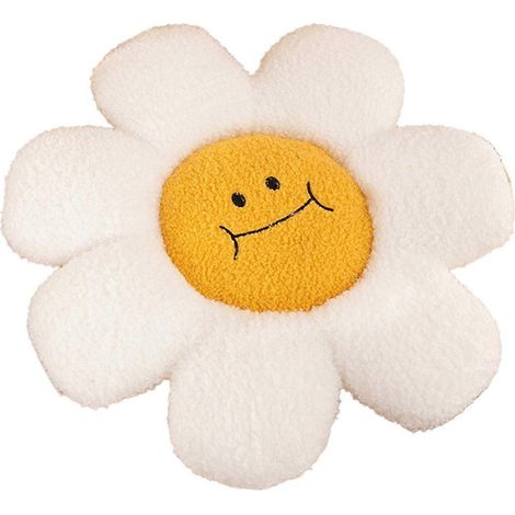 Coussin décoratif tournesol pour canapé, coussin de dossier doux et moelleux blanc (1/5)