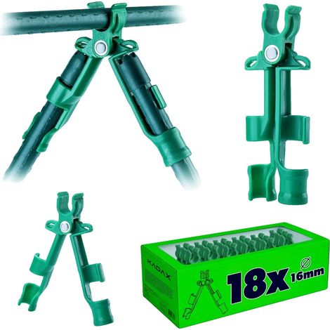 Conector de jardín, plástico resistente, diseño ajustable, verde (1/5)