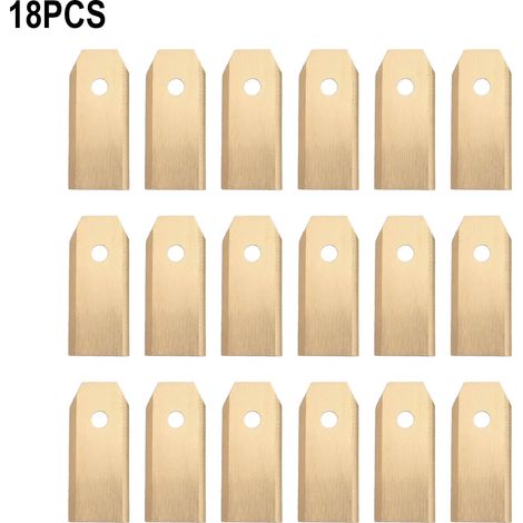 Lames de rechange dorées (18 pièces) pour tondeuse à gazon, lames de coupe-bordures en acier inoxydable de 43 mm de longueur, accessoires pour tondeuses robotisées et outils de jardin motorisés. (1/5)