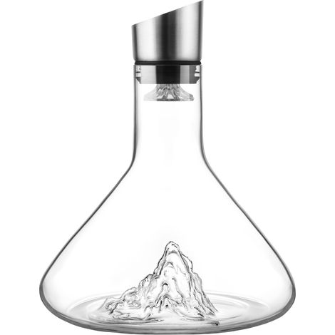 Beijiyi – Decanteur de vin rouge 1200ml – Aérateur avec filtre double couche en acier inoxydable – Design soufflé à la main pour aération optimale