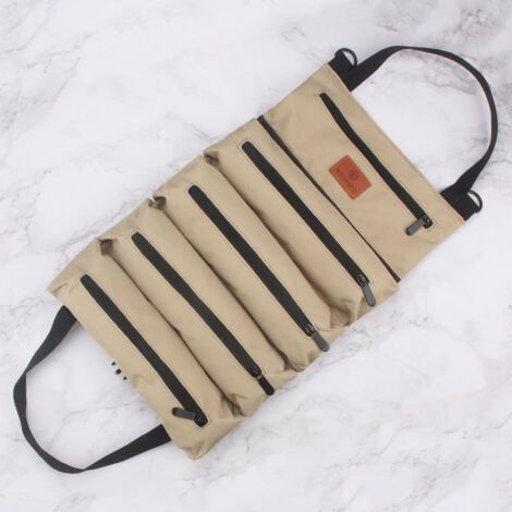 Trousse à outils en tissu, sac à outils portable pour voiture, sac à outils d'électricien, trousse à outils de quincaillerie, kaki (1/3)