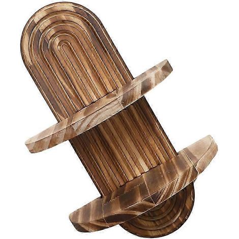 Étagère murale géométrique, design rustique en bois, idéale pour les chambres, cuisines, salles de bains, style campagnard, petite étagère décorative. (Toile QAQ) (1/5)