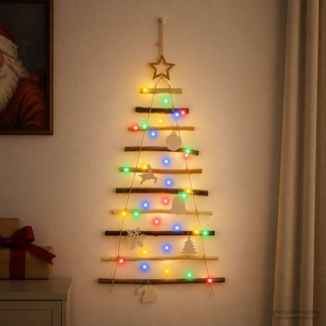 vidaXL Árbol de Navidad Colgante 90 cm 30 LED Multicolor (1/5)